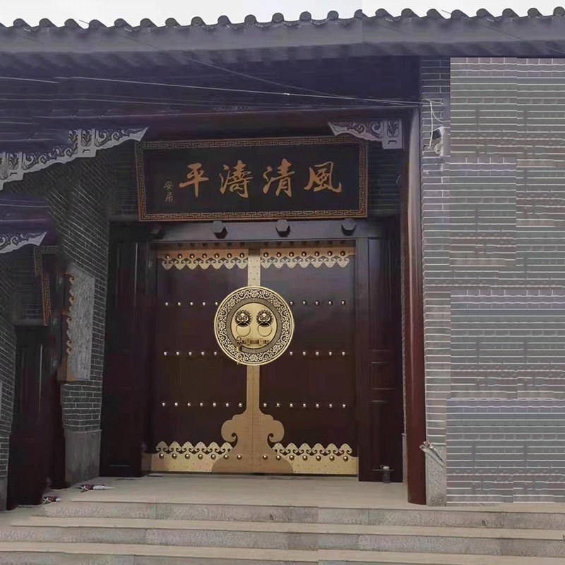 仿古大门拉手中式纯铜门环把手复古圆形拉环老式门栓锁扣插销配件