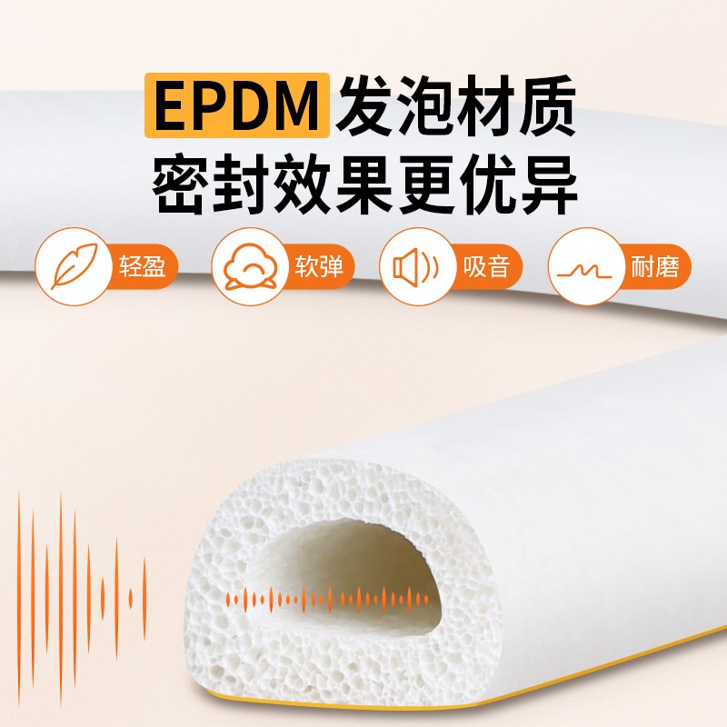 房间门隔音密封条门缝隔音超静音卧室门框静音棉关门缓冲防风门窗