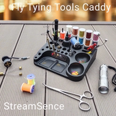 溪感新款 飞蝇钩绑制工具收纳框高强度ABS带磁铁和线轴架整洁高效