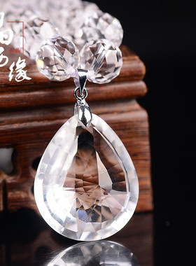 速发白水晶项链男64面项链水晶情侣饰品送友送妈妈送手链