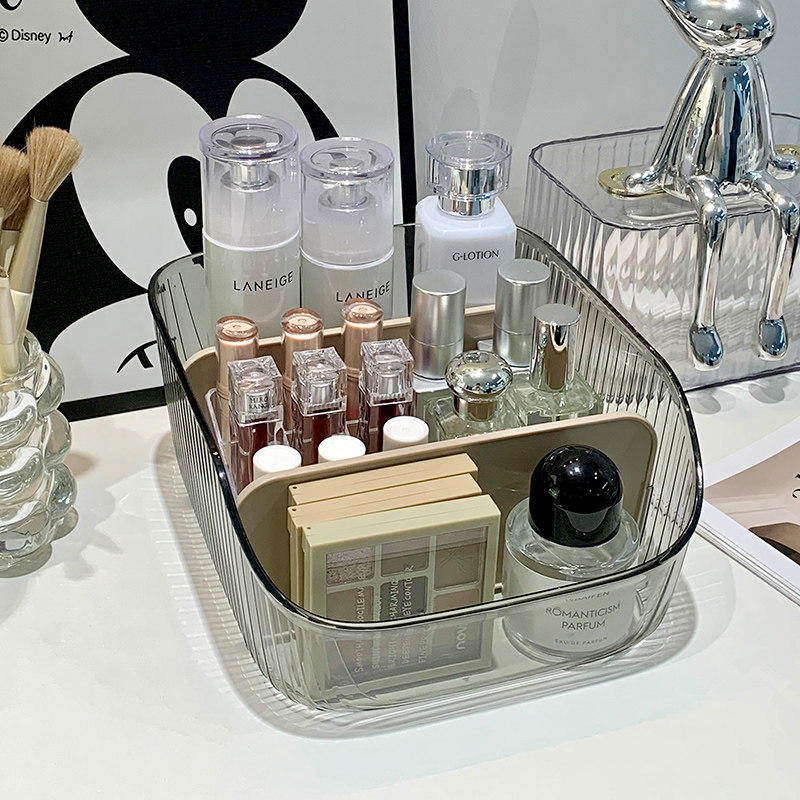 速发桌级感压克力化妆品收纳盒高面化妆台分格化妆刷轻肤品置物架