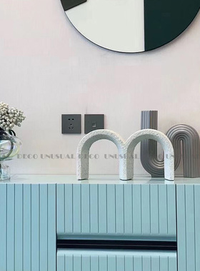 速发简约欧式极简几何M形样母摆件书镇字售房板楼处软装饰品摆设