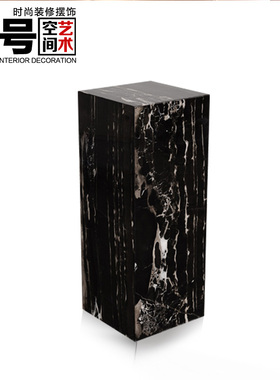 速发银台大理石底座玄关摆台样板房雕塑墩子长方形展雕酒店白塑展
