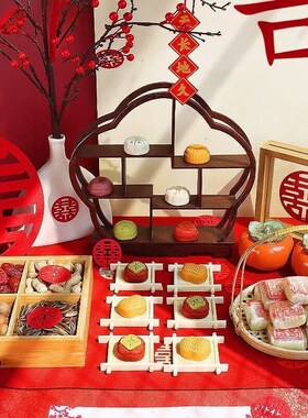 速发摆台装饰用品感干式仪果全品台布置订婚宴甜套盒桌面摆件果盘