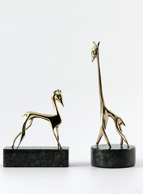 速发长颈鹿装饰品家居电视酒房抽象摆设马板柜简约轻奢样摆件