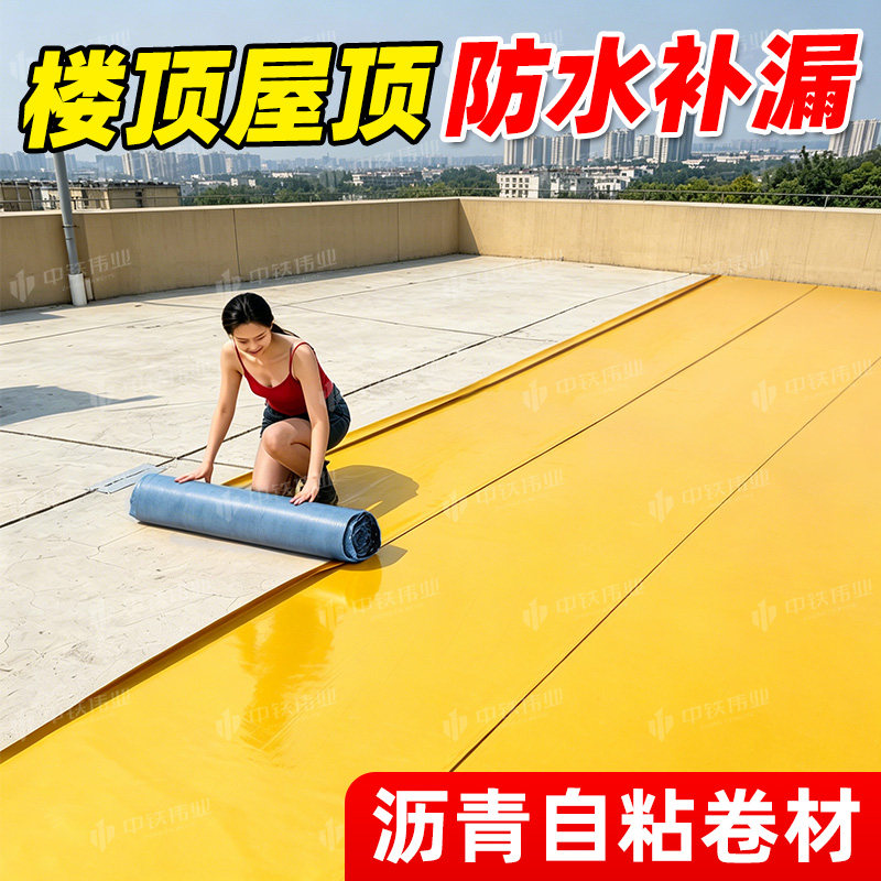 自粘沥青防水卷材屋顶补漏材料楼顶专用防水防雨布免火烤沥青胶带
