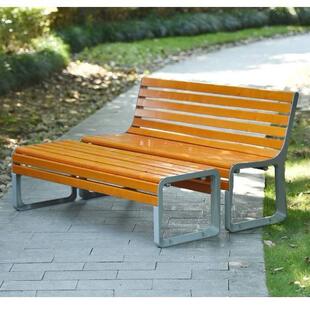 公园长椅子靠背椅防腐木实木家用椅子塑木室外椅子长凳子铸铝铸铁