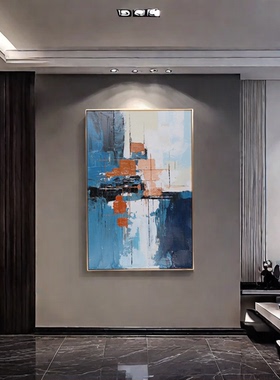 手绘立体油画肌理意象玄关背景墙装饰画现代客厅吉祥餐厅挂画