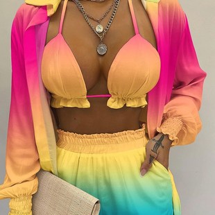 Fashion Womens Beach Style Solid 2022 Holiday Summer