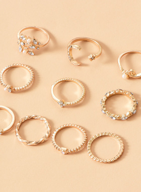 Moon Star Matching Rings for Women Anillos Mujer Gold Ring S