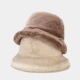 Bucket Hat Winter Faux Women Fur Panama Warm Rabbit Hats Wom