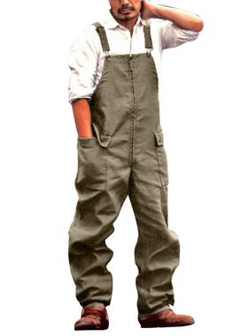Summer Spring Men Jumpsuit Overalls Bib Square Neck Romper L