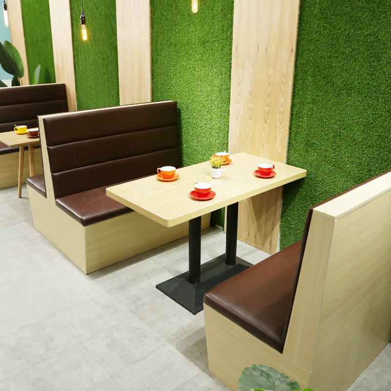 咖啡厅西餐厅卡座沙发桌椅组合甜品店奶茶店茶餐厅汉堡店实木卡座