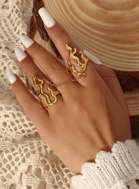 HUANZHI New 3 Pcs/Set Punk Exaggerate Irregular Opening Dail