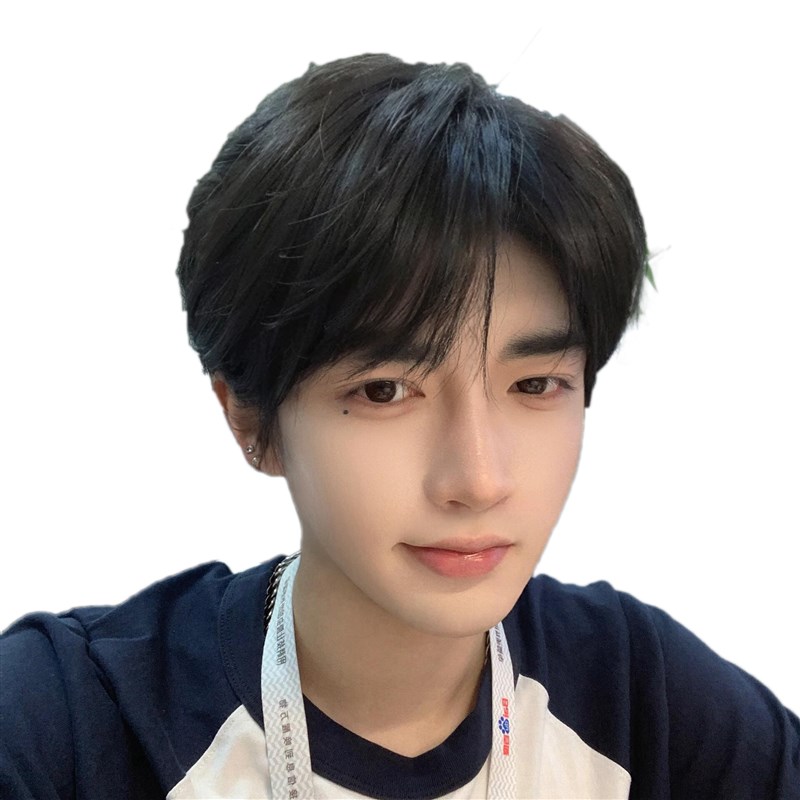 假发男生短发韩版三七微分碎盖短直发男款蓬松中分男士日常全头套