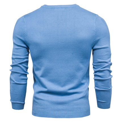 2021 New Winter Thickness Pullover Men O-neck Solid Color Lo