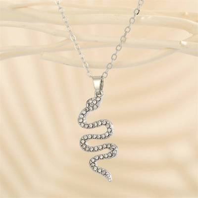 New jewelry personality fashion snake necklace retro diamond