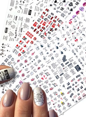 Deslizante de transferncia de unhas, 12 designs, flor, fol