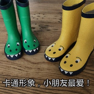 小恐龙宝宝男女童小童雨靴小孩幼儿园水鞋防滑胶鞋套鞋儿童雨鞋