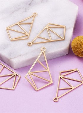 5Pcs 2021 New Hollow Frame Open Back Bezel Geometric Pendant