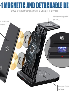 3in1 Wireless Charger Stand For Samsung Note 20 S21 S10 Ipho