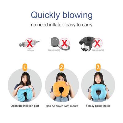 1pc Protable Inflatable U Shape Neck Cushion Travel