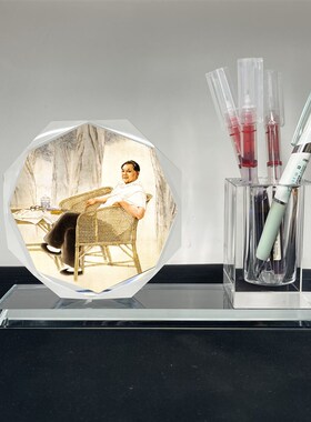 极速历史伟人邓小平画像水晶摆件工艺品书房桌子摆设品励志可定制