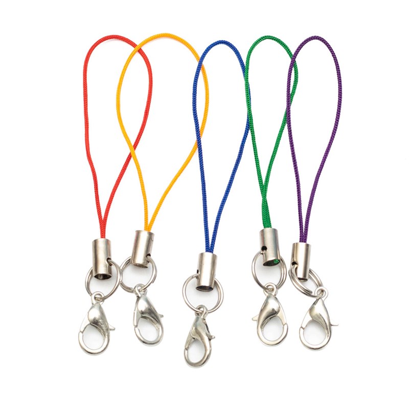 100pcs Colorful Double Circle Lobster Clasp Lanyard Strap Co