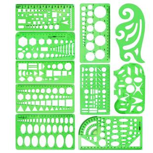 好货10 Pcs Measuring Plastic Templates Circle Template Geome