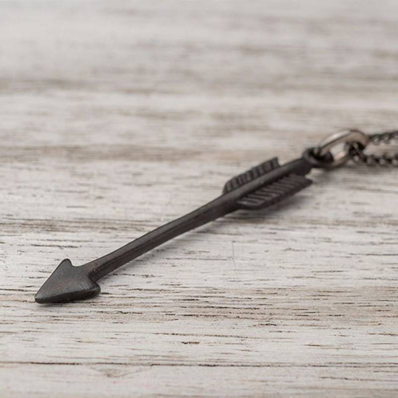 -Fashion Black Arrow Necklace Archer Arrow Pendant Delicate