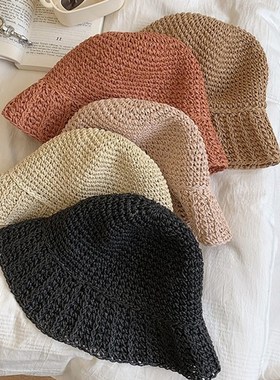 2021 Women Folding Straw Hat Women Summer Outing Sun Hat Hol