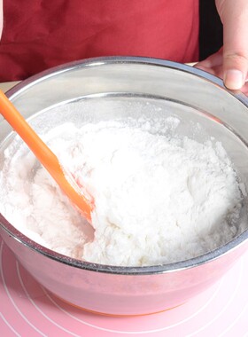 不锈钢盆加深防飞溅打蛋盆 红色硅胶防滑厨房洗菜家用盆 烘焙盆