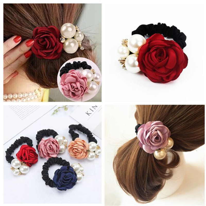 1pc Hair Accessories Women Fashion Style Big Rose Flower Pea