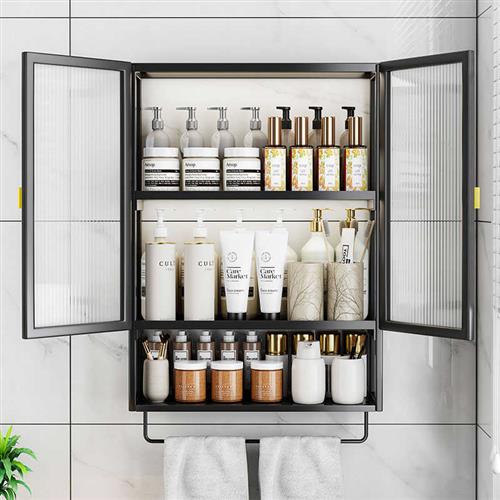 化妆室小壁柜墙上壁挂式厕所置物柜浴室洗漱台收纳架化妆品收纳柜
