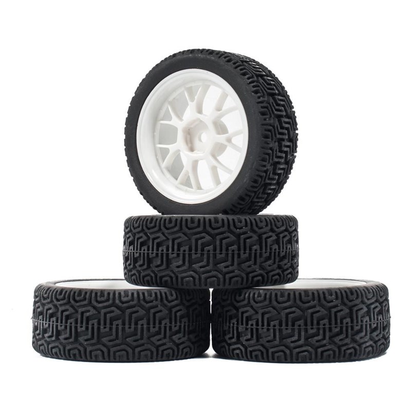 4pcs RC 1/10 Tires Wheels hub 12mm Hex for 110 HSP HPI Axi