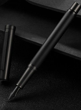 Hongdian Black Metal Fountain Pen Titanium Black EF/F/Bent N