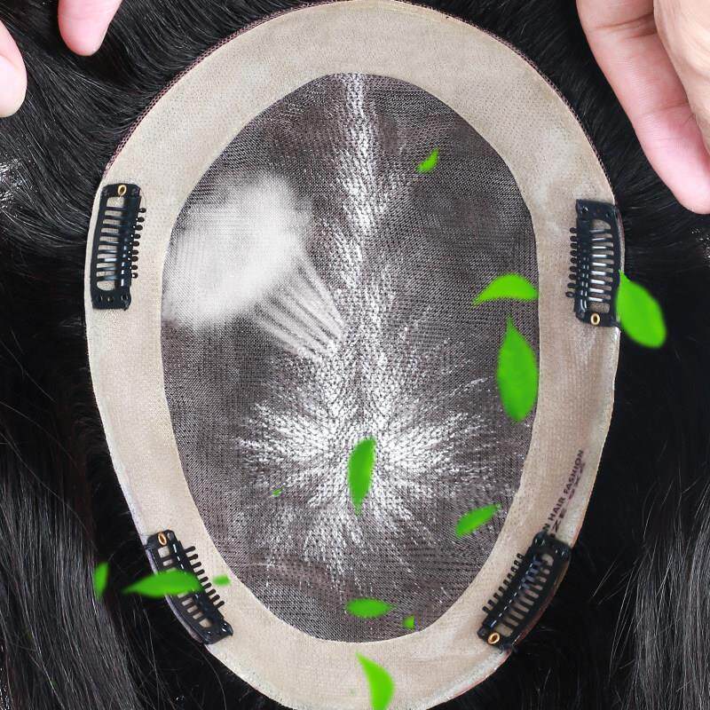 假发男短发全真发无痕隐形遮秃头头顶假发片织发男士头顶补发片