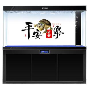 鱼缸挂画木纹底部蛋龟窄桥龟佛鳄龟贴纸高清定制外贴爬宠贴纸