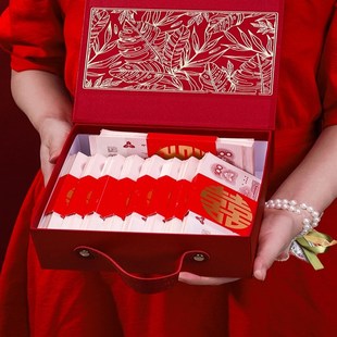 彩礼钱盒子装现金的礼箱定亲聘礼盒提亲订婚结婚礼金盒聘金盒10万