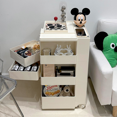 零食收纳柜牀头抽屉式网红零食柜家用客厅移动收纳柜小推车置物架
