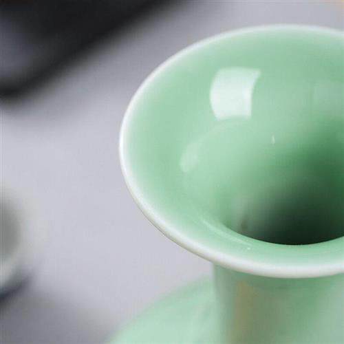 极速泥之恋景德镇陶瓷器花瓶摆件陶瓷工艺品花插描金青釉小花瓶家