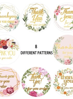 20 Sheets(160pcs) 8 Designs Round Thank You for Your Order