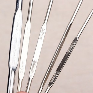 不锈钢双头钩针大小钩头钩针不带舌头钩针毛衣毛线编织勾子 包邮