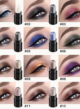 12 Color Eyeshadow Stick Set  Long Lasting 24 Hours Eyeshado