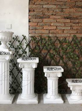 欧式婚庆路引道具户外石膏方形罗马柱子花架花盆底座落地装饰摆饰