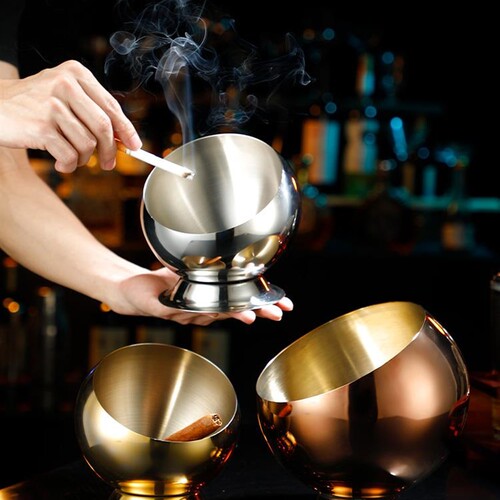 极速不锈钢台面收纳桶酒吧KTV菸灰缸创意小号桌面垃圾桶客厅果皮