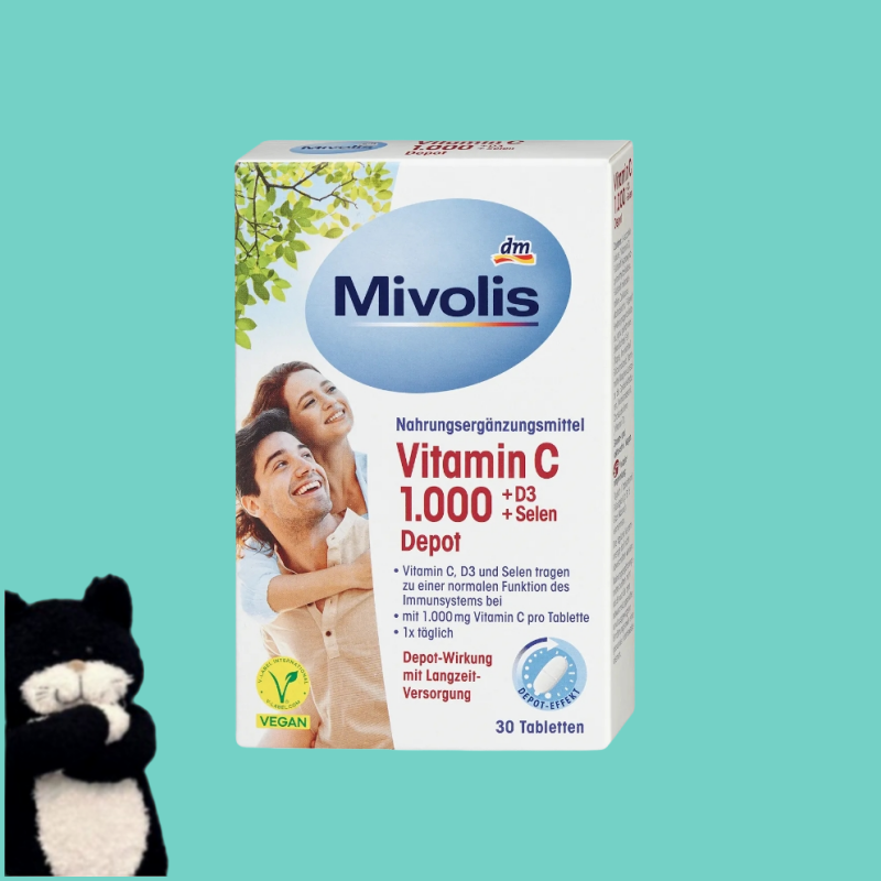 满300包邮#德国直邮#mivolis维生素C维生素D3维生素硒片30片42g