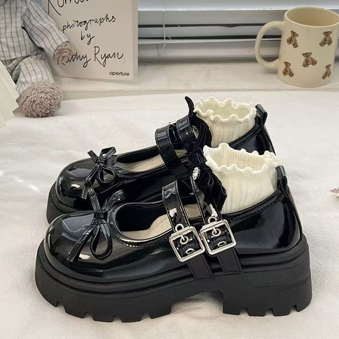 日系学院风时尚百搭小皮鞋2026春季新款粗跟厚底增高浅口玛丽珍鞋,女鞋,浅口单鞋,淘宝优惠券,粉丝福利购,淘宝优惠卷