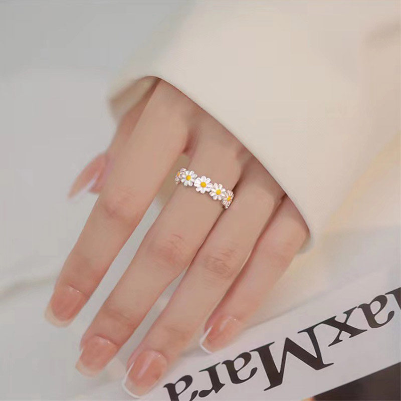 Coconal rendy Korean Style Daisy Flower Rings For Women Swee