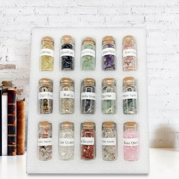 6XDE Gravel Wishing Bottle 15pcs/set Wishing Decoration